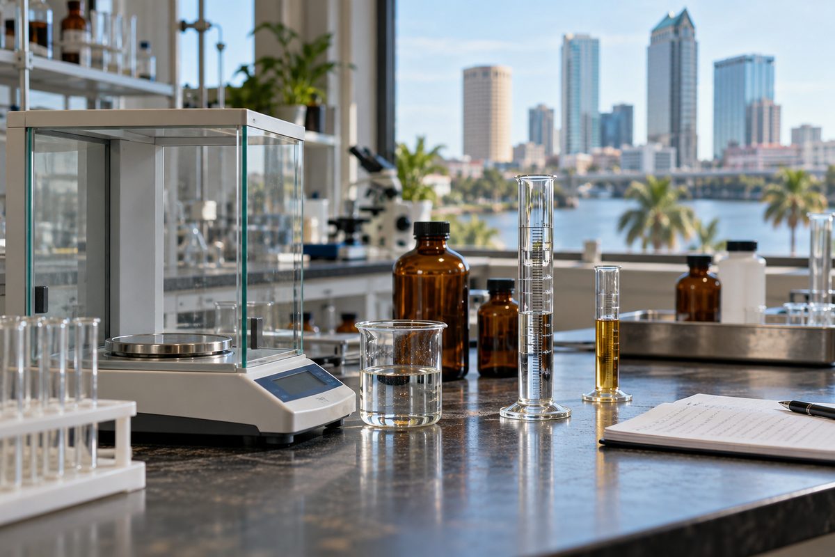 Analytical laboratory testing for fragrance safety and stability